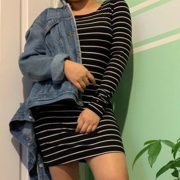 Black Striped Dress - Picture 1 of 4